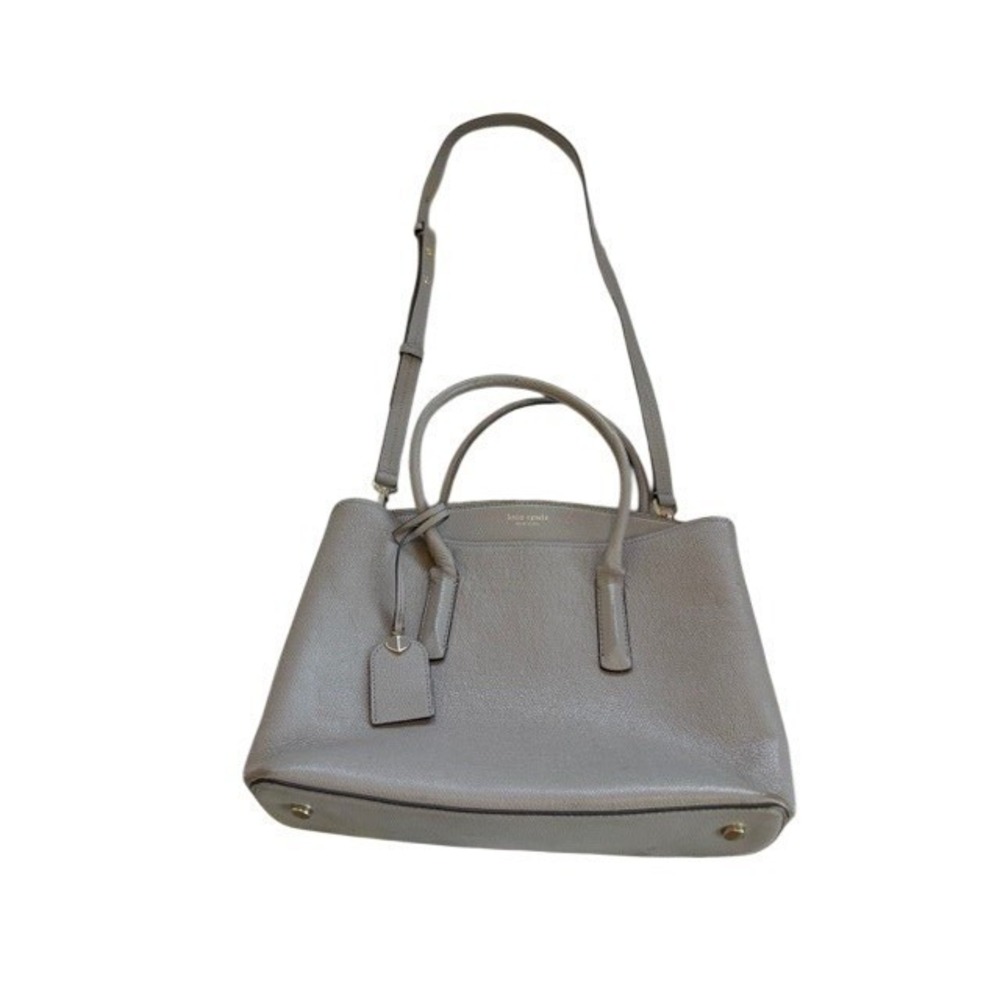 Kate Spade Margaux‎ Satchel Cloud Taupe Leather Crossbody Shoulder Bag Medium